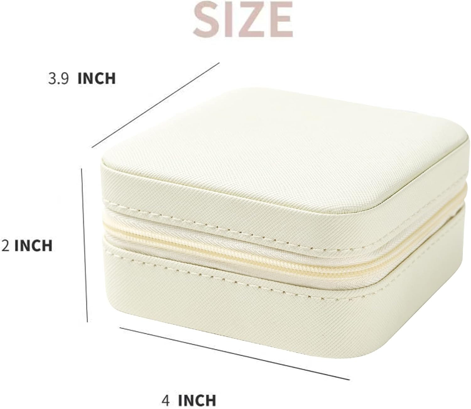 Travel Jewelry Case Travel Jewelry Box Travel Jewelry Organizer Small Jewelry Organizer Box Gift for Girls Women with Mirror(White)