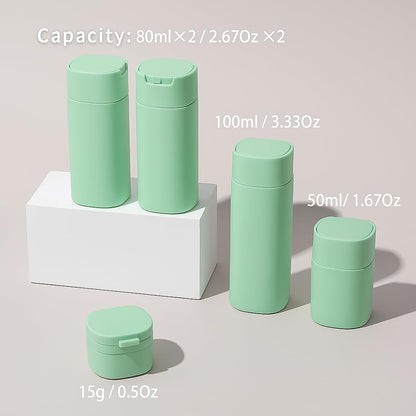 5Pcs Travel Cream Dispenser Bottles Set Travel Bottles Toiletry Containers Set, TSA Approved, Travel Essentials